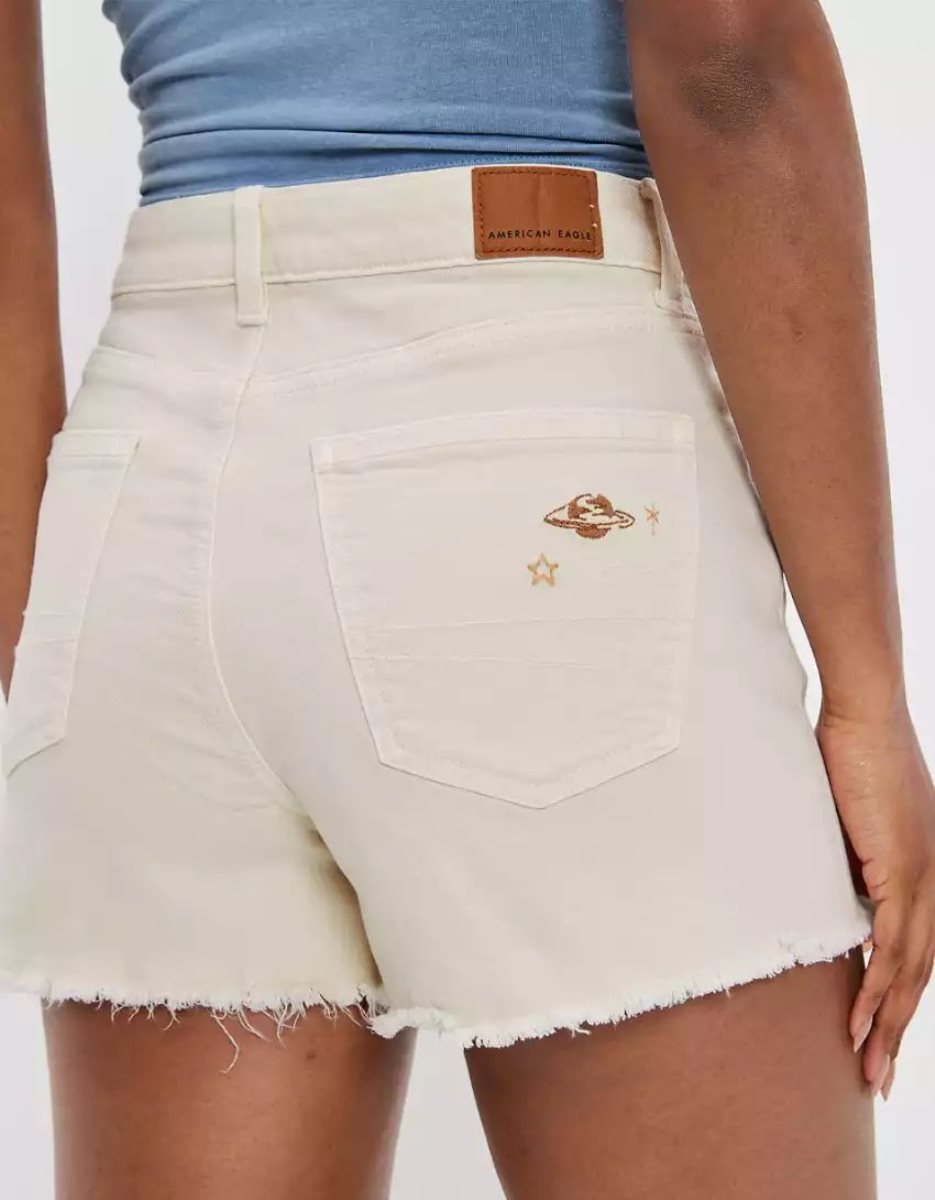 Shorts American Eagle AE Stretch Twill Highest Taille '90s Boyfriend Blanche Femme | QHD-09561106